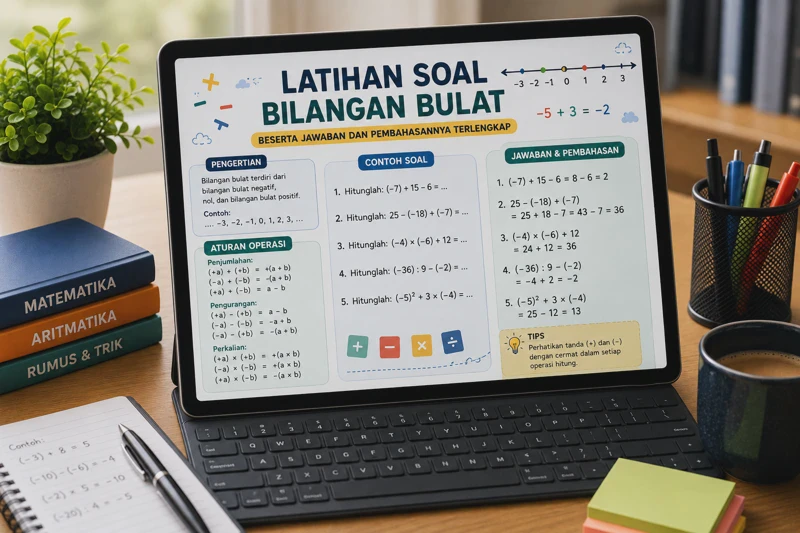Latihan Soal Bilangan Bulat beserta Jawaban dan Pembahasannya Terlengkap