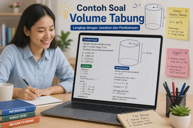 Contoh Soal Volume Tabung Lengkap dengan Jawaban dan Pembahasan
