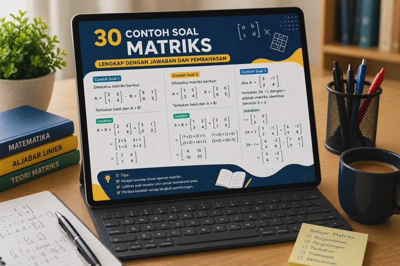 30 Contoh Soal Matriks Lengkap dengan Jawaban dan Pembahasan